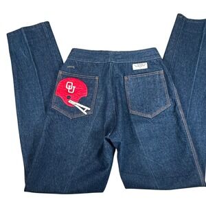 Vintage Oklahoma Sooners OU Football Helmet Patch‎ Jeans 90s dark